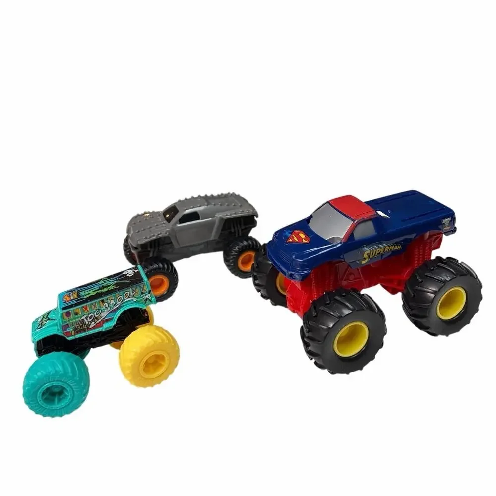 (3) Monster Truck Ford Superman Monster Jam Max D McDonald Hot Wheels Too S’Cool